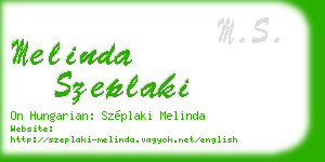 melinda szeplaki business card